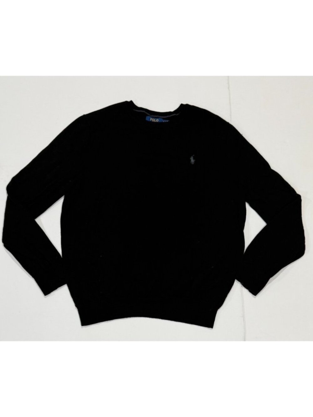 Polo Ralph Lauren Mens Merino Wool Crew Neck Washable Pullover Sweater Black L